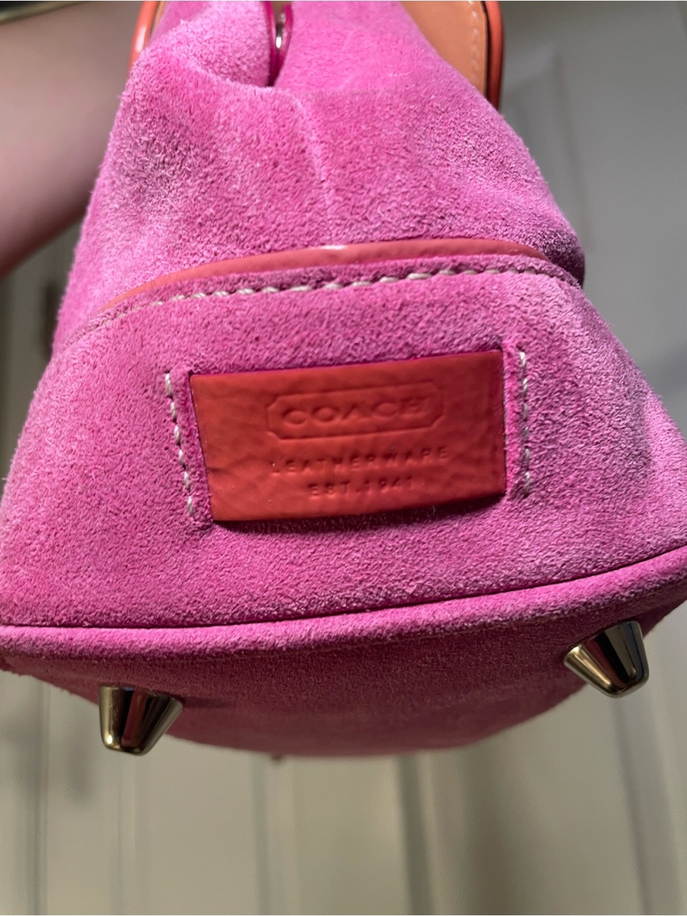 Vintage Coach suede leather handbag - Picture 5 of 7